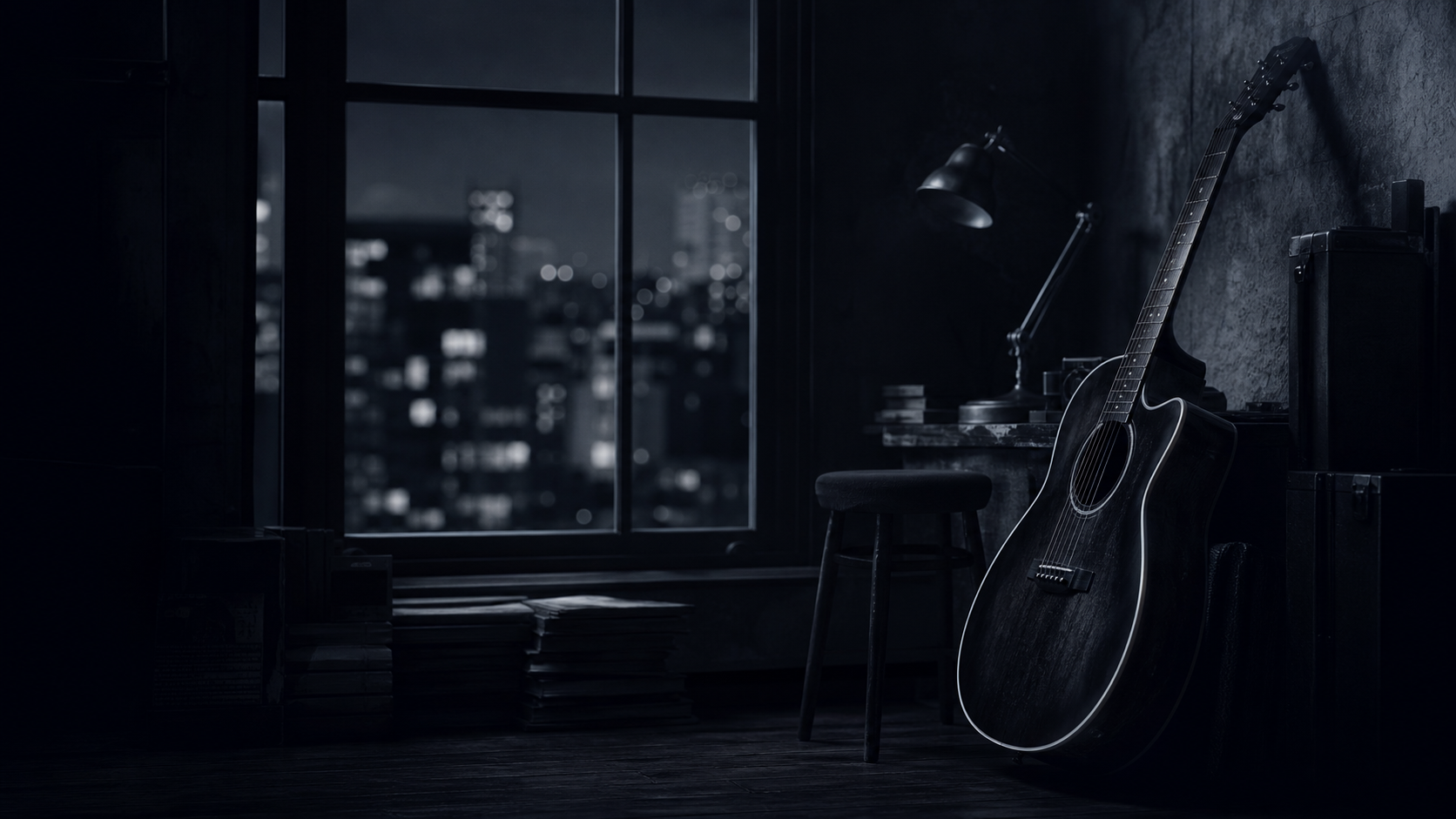 Guitar by the window